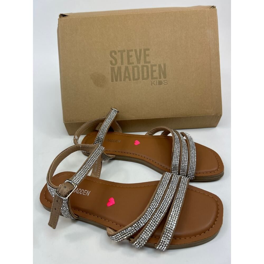 Steve Madden Silver Rhinestone Sandals Size 2